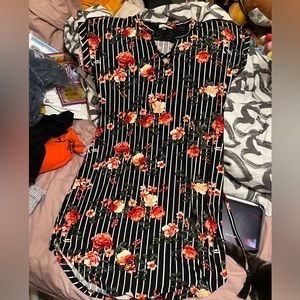 Bobbi Brooks Striped Floral Dress